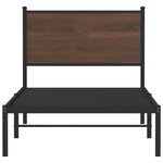 vidaXL Cadre de lit en métal avec tête de lit chêne marron 90x190 cm
