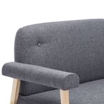 vidaXL Canapé à 2 places Tissu Gris foncé