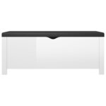vidaXL Boîte de rangement coussin Blanc brillant 105x40x45cm Aggloméré