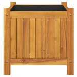 vidaXL Jardinière avec doublure 42x42x40 cm bois massif d'acacia