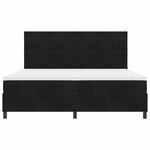 vidaXL Lit à ressorts avec matelas Noir 200 x 200 cm Velours