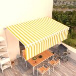 vidaXL Auvent rétractable manuel avec store 5x3 m Jaune et blanc