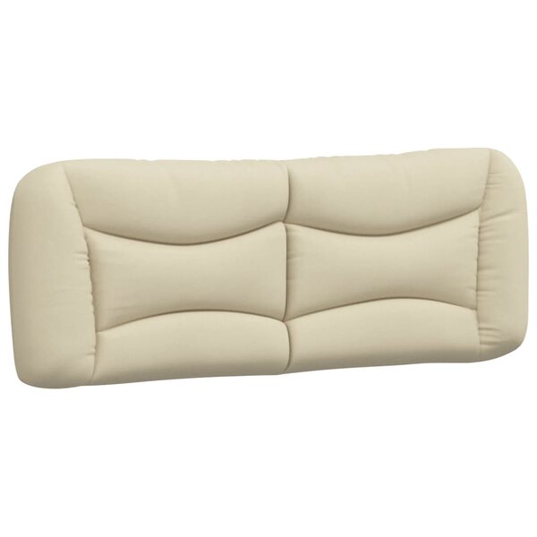 vidaXL Coussin de tête de lit crème 120 cm tissu