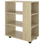 vidaXL Armoire à roulettes Chêne Sonoma 60x35x75 cm Bois d’ingénierie