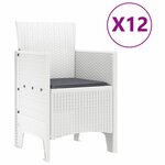 vidaXL Ensemble de salle à manger pour jardin 13 Pièces Blanc