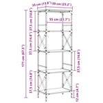 vidaXL Bibliothèque à 5 niveaux chêne fumé 59x35x171 cm