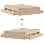 vidaXL Cadre de lit sans matelas avec tiroirs 160x200 cm bois de pin