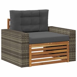 vidaXL Sofa de milieu extérieur Bois d'Acacia Massif Naturel