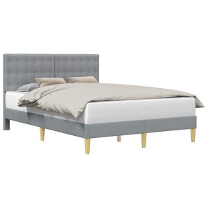 vidaXL Cadre de lit avec tête de lit Gris clair 120 x 200 cm Tissu
