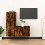 vidaXL Ensemble de meubles TV 2 Pièces Chêne fumé Bois d'ingénierie