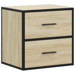 vidaXL Table de chevet murale chêne sonoma 40x31x39 5 cm