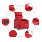 vidaXL Fauteuil inclinable Rouge Similicuir