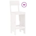 vidaXL Ensemble de bar de jardin 9 Pièces blanc bois de pin massif