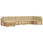 vidaXL Ensemble de canapés d'extérieur 7 pc Blanc et Beige