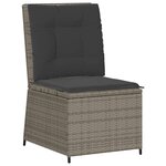 vidaXL Salon de jardin 5 Pièces avec coussins Gris Résine tressée