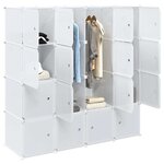 vidaXL Cubes de rangement 16 Pièces avec tiges de suspension PP