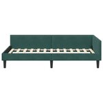 vidaXL Cadre de lit d'angle avec tête de lit Vert foncé 90 x 200 cm