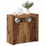vidaXL Buffet et lumières LED vieux bois 80x35x75 cm bois d'ingénierie