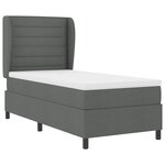 Lit à ressorts avec matelas vidaXL Gris foncé 80x200 cm Tissu