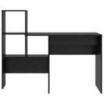 vidaXL Bureau Chêne noir 131 5 x 50 x 106 5 cm Bois d'ingénierie