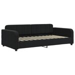 vidaXL Lit de jour avec gigogne sans matelas noir 90x200 cm