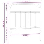 vidaXL Tête de lit métal noir 80 cm