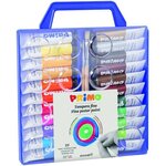 PRIMO 449T22VA Tube de gouache fine 12 ml, mallette avec couvercle/palette, 22 couleurs.