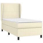 vidaXL Sommier à lattes de lit avec matelas Crème 90x200 cm Similicuir