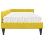 vidaXL Cadre de lit d'angle avec matelas Autre 2 Pièces Jaune Velours