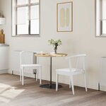 vidaXL Chaise de salle à manger 2 Pièces Blanc Bois de caoutchouc massif