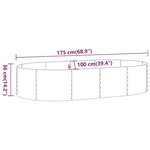 vidaXL Lit surélevé de jardin Acier enduit de poudre 175x100x36cm gris