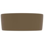 vidaXL Lavabo rond de luxe Crème mat 40x15 cm Céramique