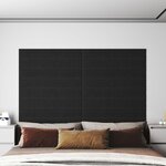 vidaXL Panneaux muraux 12 Pièces Noir 90x15 cm Tissu 1 62 m²