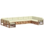vidaXL Ensembles de canapés avec coussin 10 Pièces Naturel et Crème