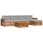 vidaXL Ensemble de canapés d'extérieur 6 pc Gris Naturel et Clair