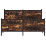 vidaXL Cadre de lit en métal sans matelas chêne fumé 137x190 cm