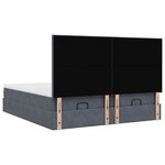 VidaXL Cadre de lit ottoman avec matelas gris foncé 180x200cm velours
