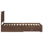 vidaXL Cadre de lit avec tiroir Chêne Marron et Argent 90 x 190 cm