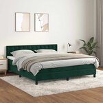 vidaXL Sommier à lattes de lit et matelas Vert foncé 180x200cm Velours