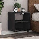 vidaXL Table de chevet murale noir 40x31x39 5 cm