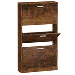 vidaXL Armoire à chaussures Chêne fumé 59x17x108 cm Bois d'ingénierie