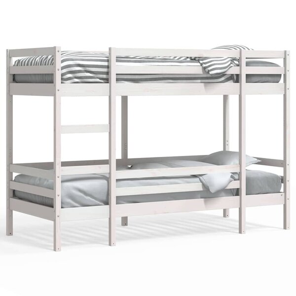 vidaXL Lit superposé sans matelas blanc 90x190 cm bois de pin massif