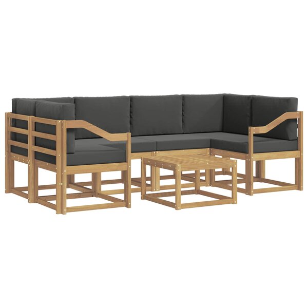 vidaXL Ensemble de canapés d'extérieur 7 pc Blanc et anthracite