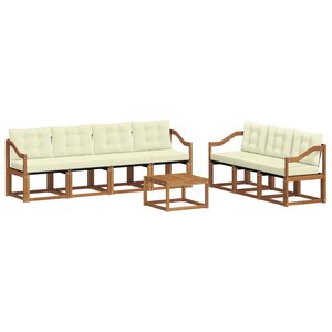 vidaXL Ensemble de canapés d'extérieur 8 pc Naturel et Crème
