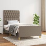 vidaXL Cadre de lit avec tête de lit Taupe 100x200 cm Tissu