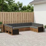 vidaXL Ensemble de canapés d'extérieur 9 Pièces Naturel et Anthracite