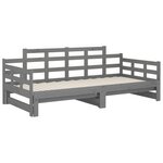 vidaXL Lit coulissant Gris Bois de pin solide 2x(90x200) cm