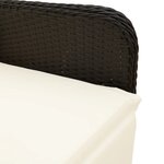 vidaXL Chaise inclinable de jardin avec coussins noir résine tressée