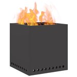 vidaXL Foyer sans fumée Noir 48 x 48 x 50 cm Acier