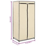 vidaXL 2 Pièces Garde-robes Crème 75x50x160 cm